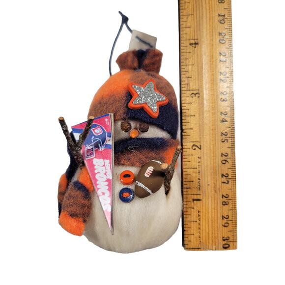 Snowoolies Denver Broncos Snowman Ornament 5" Felt Football Theme - Picture 4 of 9